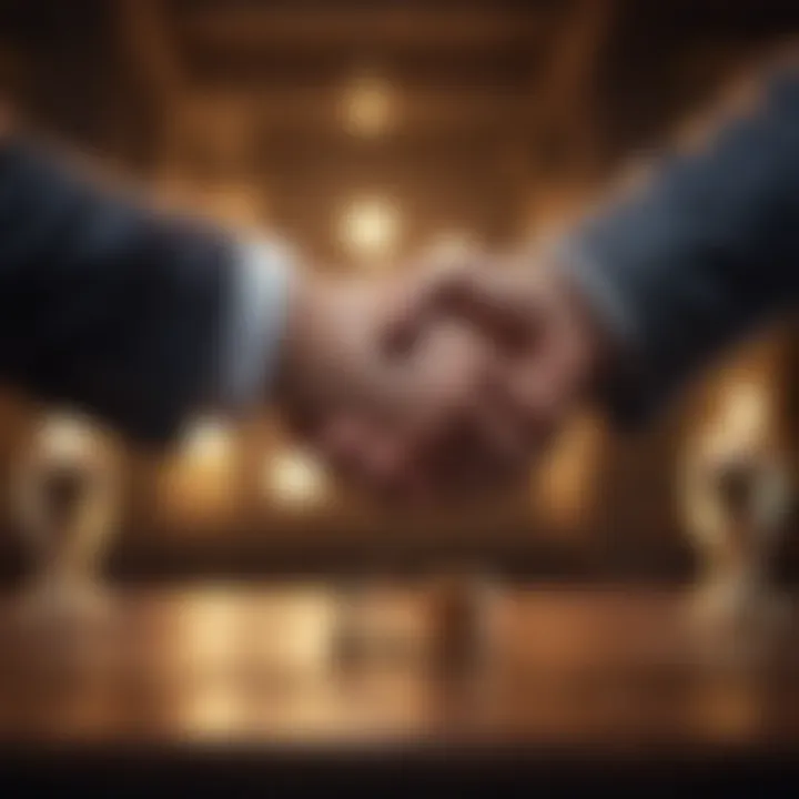 A close-up of a handshake symbolizing a successful investment agreement.