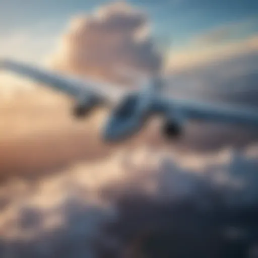 Aerial View of Airplane Flying in Sky