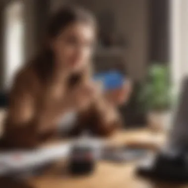 Tenant Making a Payment A tenant utilizing a credit card for apartment payment