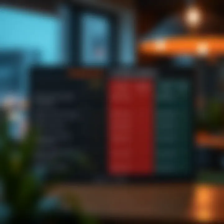 Comparison chart of lending options