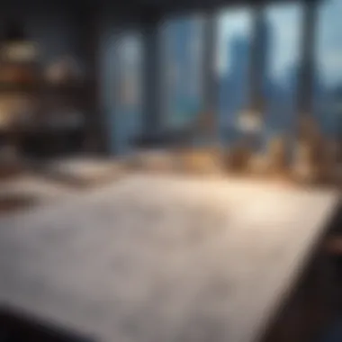 Innovative Architectural Blueprint Drafting Architectural blueprint draft on a modern desk