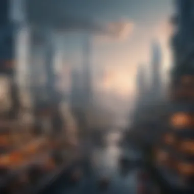 Visionary Futuristic Cityscape Model Architectural model of a futuristic cityscape