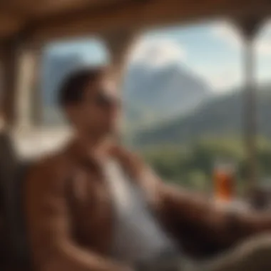 Traveler Enjoying a Stress-Free Vacation A relaxing scene of a traveler enjoying their vacation stress-free