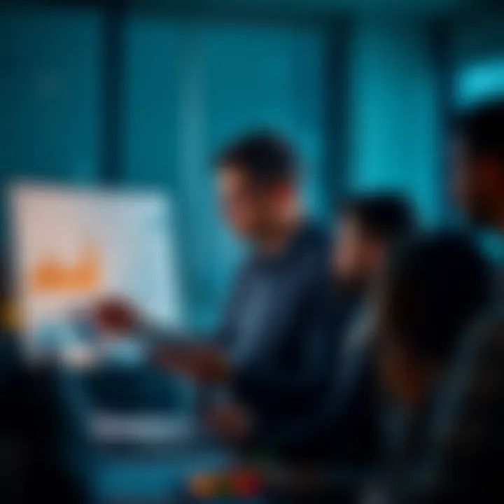 Optimizing Team Performance Manager evaluating team performance with charts