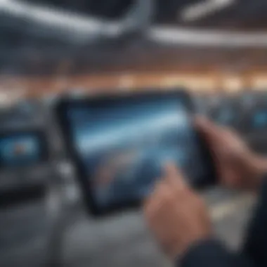 Tech-Savvy Searching Digital tablet showing flight comparison websites