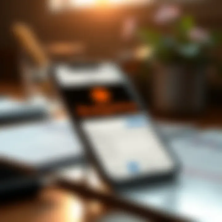 Digital Budgeting Application on Smartphone A digital budgeting application displayed on a smartphone.