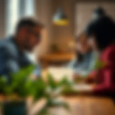 Family Discussing Financial Goals Close-up of a family discussing their financial goals around a table.