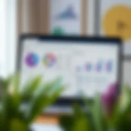 Visual representation of family budgeting tools with charts and graphs.