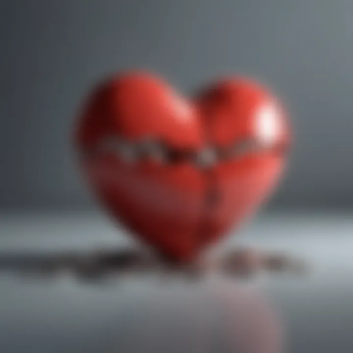 Broken heart symbolizing financial impact