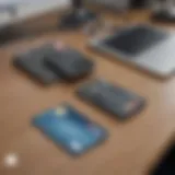 Elevated view of two premium credit cards on a sophisticated desk