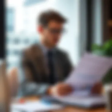 Reviewing Financial Reports A professional reviewing financial reports