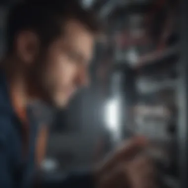 Precision in Wiring Inspection Certified Electrician Inspecting Wiring
