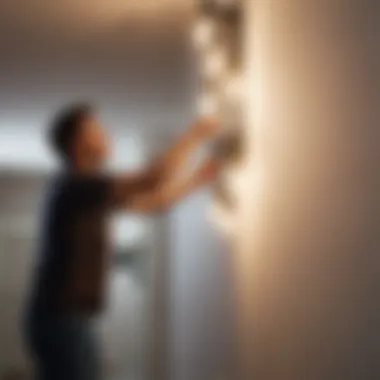 Artistry in Light Fixtures Certified Electrician Installing Light Fixture