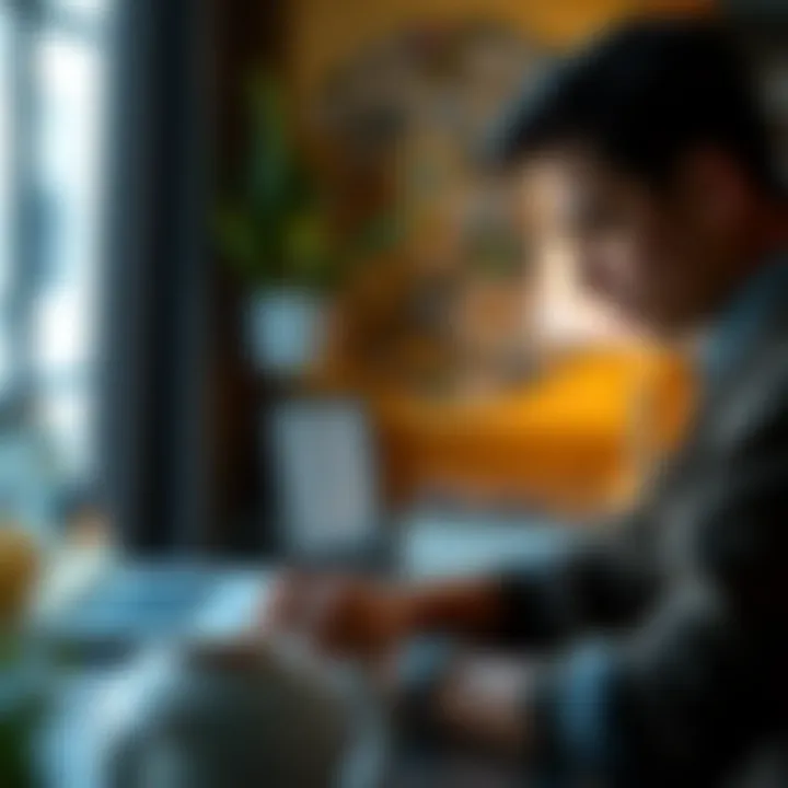 Person reading credit card application tips on a laptop