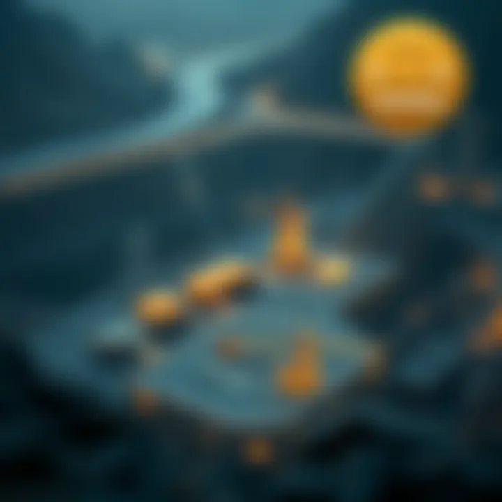 Aerial view of a prominent gold mining site