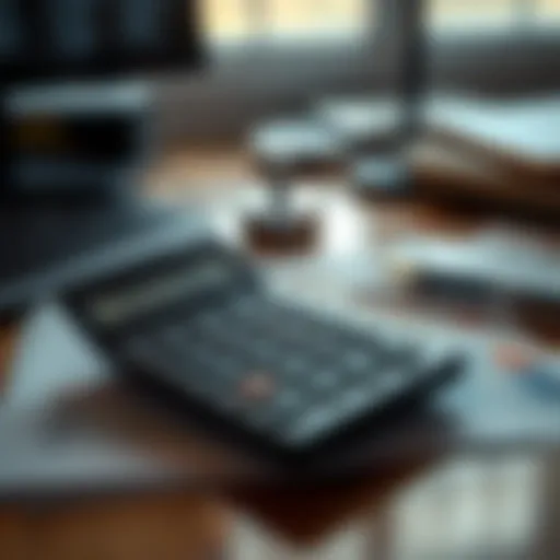 Analyzing Finances for Down Payment Decisions A calculator and financial documents on a desk
