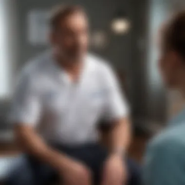 Treatment Plan Consultation Physical therapist discussing treatment plan with patient