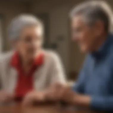Engaging in AARP Membership Discussion Elderly couple discussing AARP membership