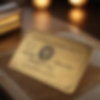 Opulent Display of the Golden American Express Card Exquisite Golden American Express Card in Luxurious Setting