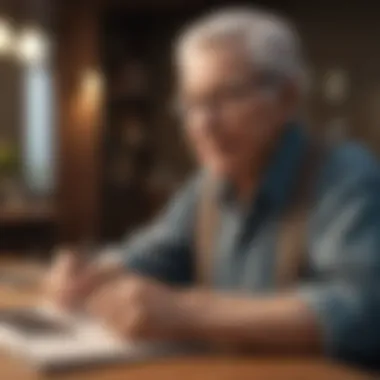 Customized Financial Assistance Senior citizen benefiting from personalized bill payment service