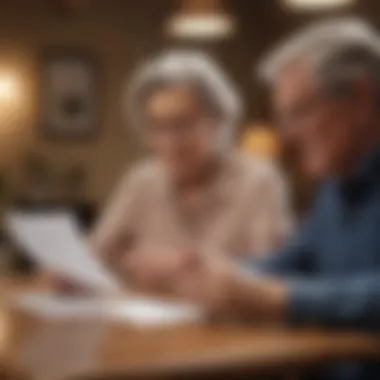 Senior couple reviewing bill payment options