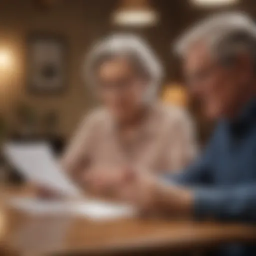 Senior couple reviewing bill payment options