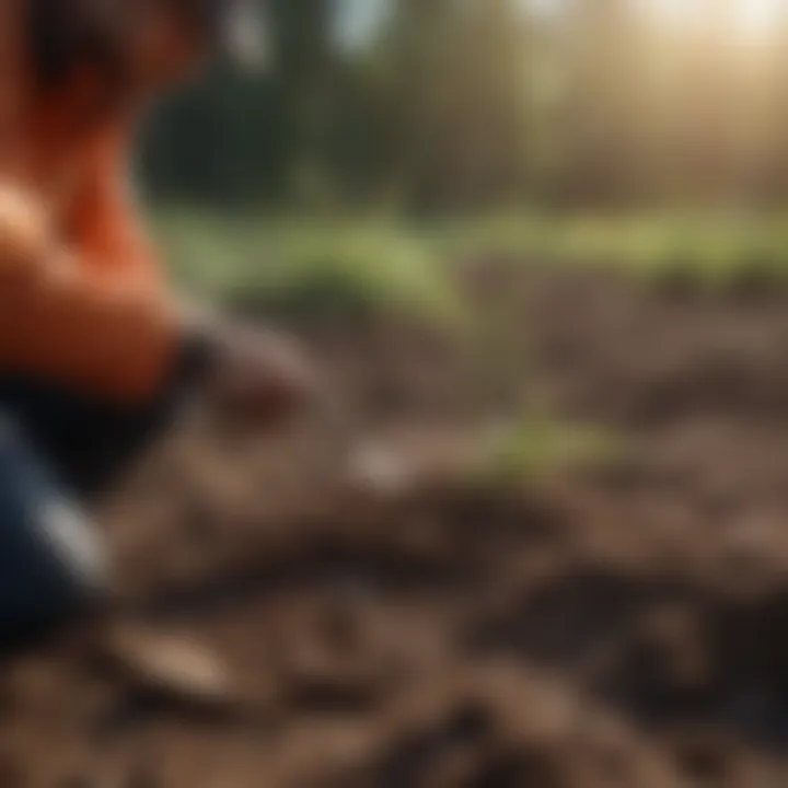 Environmental technician conducting soil analysis