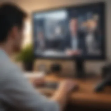 Engaging Virtual Collaboration A person engaging in a virtual meeting on their computer