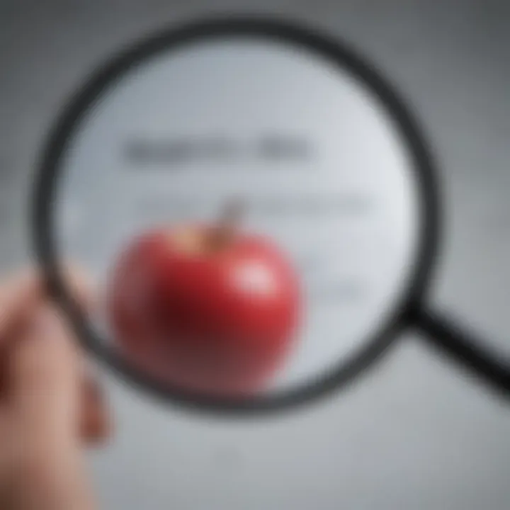 Magnifying glass examining fine print terms of the Apple Card