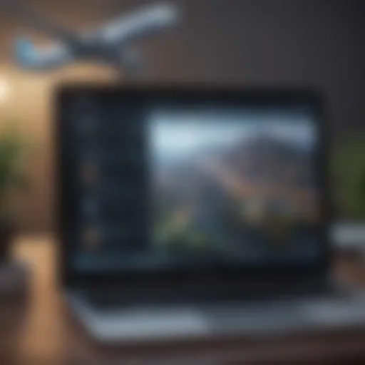 Aerial view of digital devices displaying flight booking websites