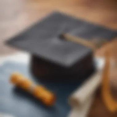 Education and Skills for Success A close-up of a diploma and graduation cap symbolizing education