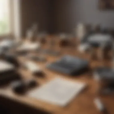 Exploring Financial Tools A diverse array of financial tools and resources on a wooden desk