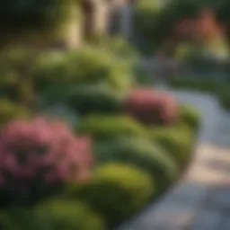 Elegant landscaping design with vibrant flora