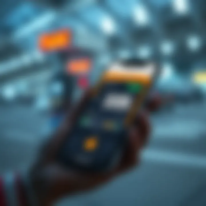 A smartphone with a gas price finder app open