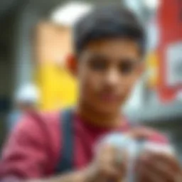 A fourteen-year-old engaged in part-time work