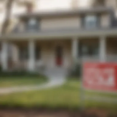 Foreclosed Property on the Market A detailed view of a foreclosed property with a 'For Sale' sign