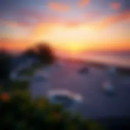 Scenic Gulf Coast sunset over retirement community