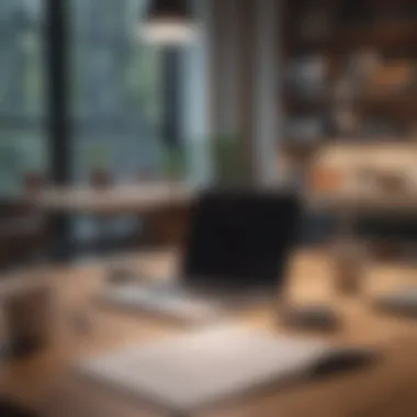 Work-Life Balance A serene workspace with a laptop and coffee