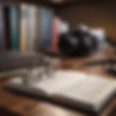 Essential Tools for Financial Acumen A serene workspace with financial books and tools