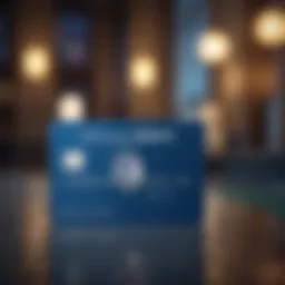 Elegant American Express Blue Travel card on a travel guide