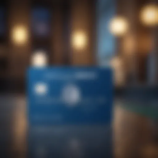 Elegant American Express Blue Travel card on a travel guide