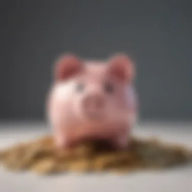 Artistic Representation of Abundance and Growth An artistic representation of a piggy bank with coins spilling out, illustrating the concept of abundance and financial growth.