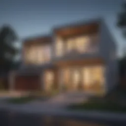 Modern architectural design of a residential property