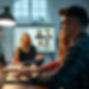 An online tutor engaging with students via video call