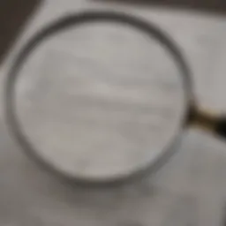 Illustration of a magnifying glass focusing on a tax document