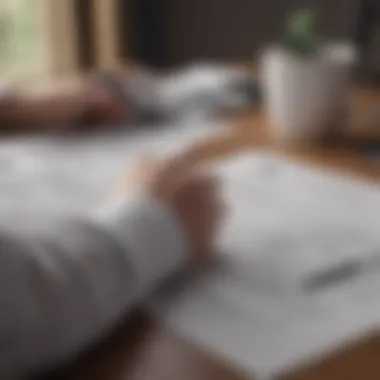 Delving Into Financial Documentation Illustration of a person reviewing financial documents