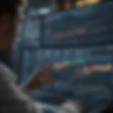 Data Analysis in Financial Planning Financial Planner analyzing data on digital screen
