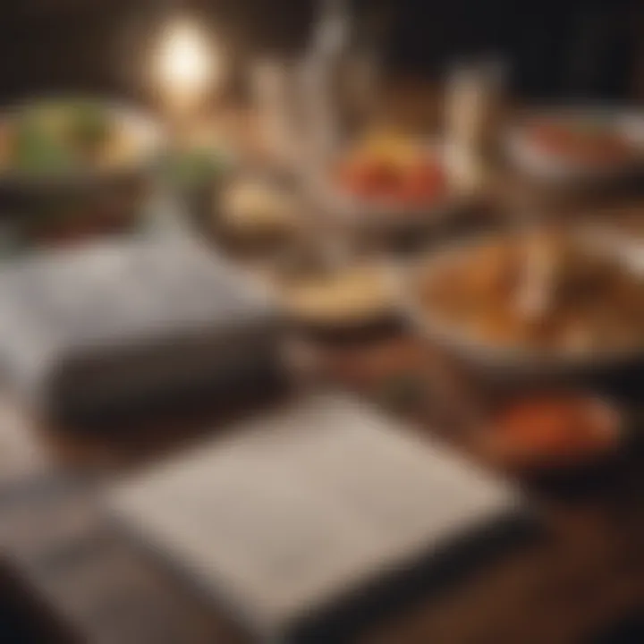 Recipe book opened to a budget meal plan