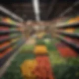Fresh produce display in a grocery store