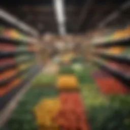 Fresh produce display in a grocery store